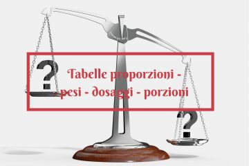 Tabelle proporzioni - pesi - dosaggi - porzioni