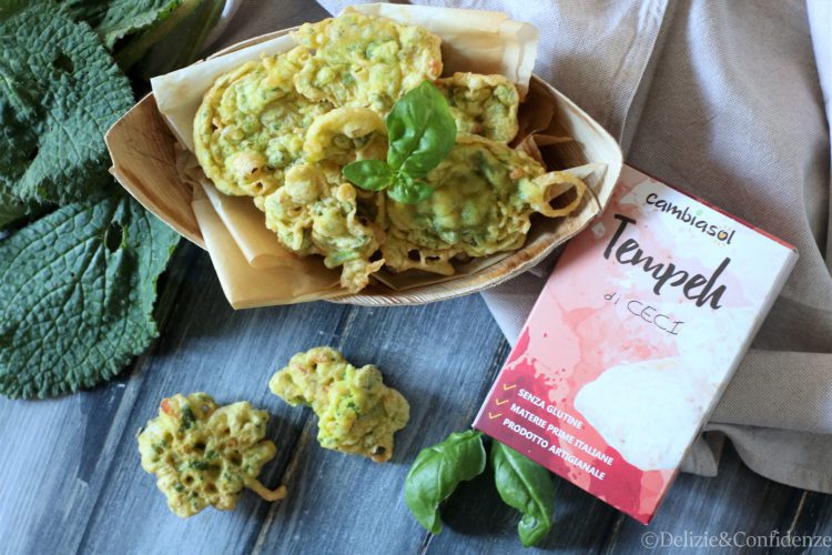 Frittelle di borragine e tempeh di ceci