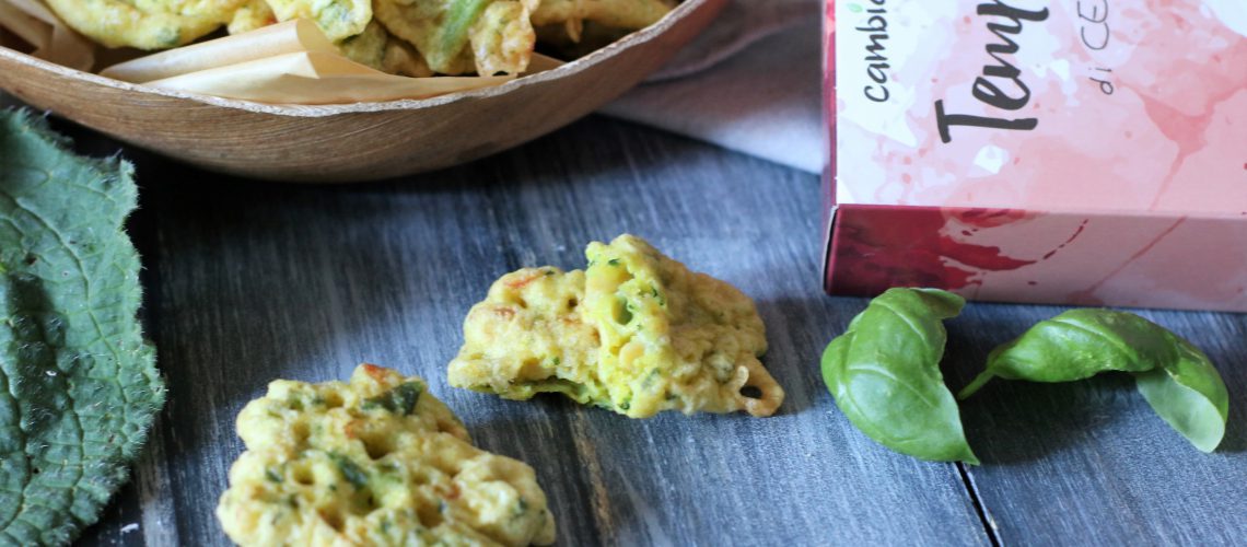 Frittelle di borragine e tempeh di ceci