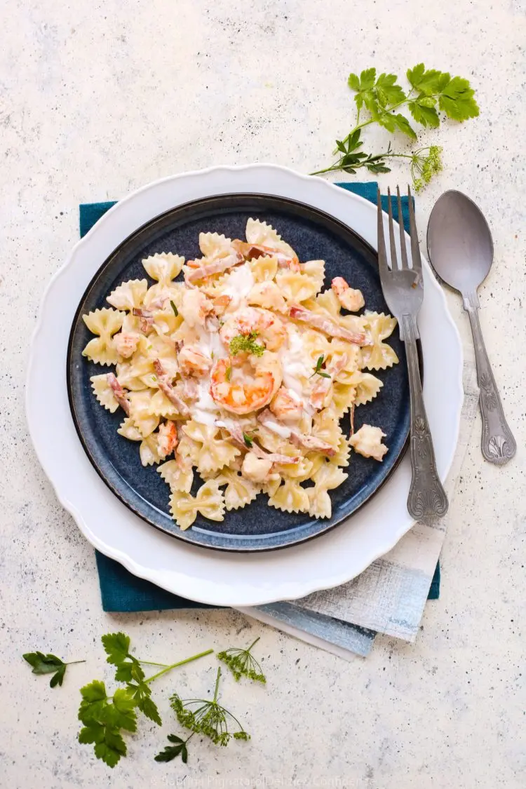 Pasta con gamberi