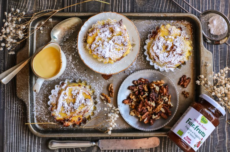 Tortine di pasta fillo con Fiordifrutta e crema